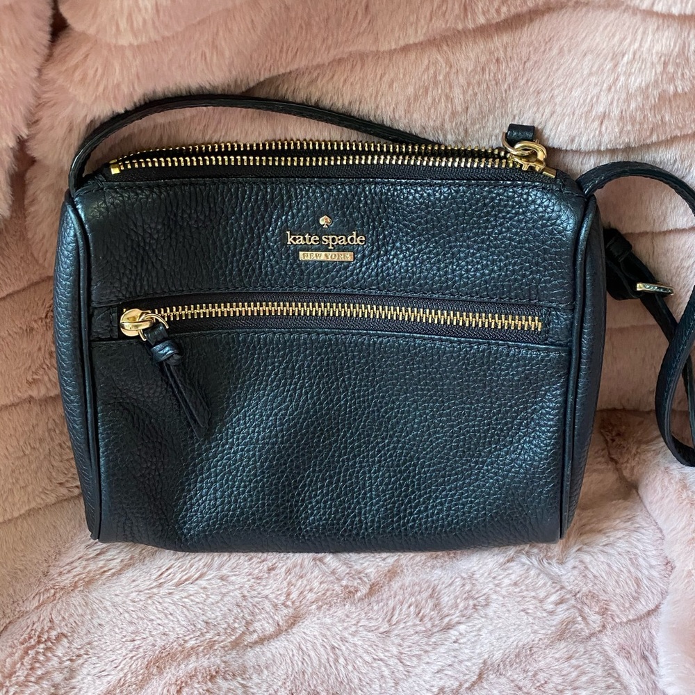 Kate Spade black leather crossbody bag